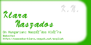 klara naszados business card